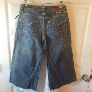 Vtg 90s Y2k Hudson Grunge Wide leg culottes low rise Skater Jeans size 26